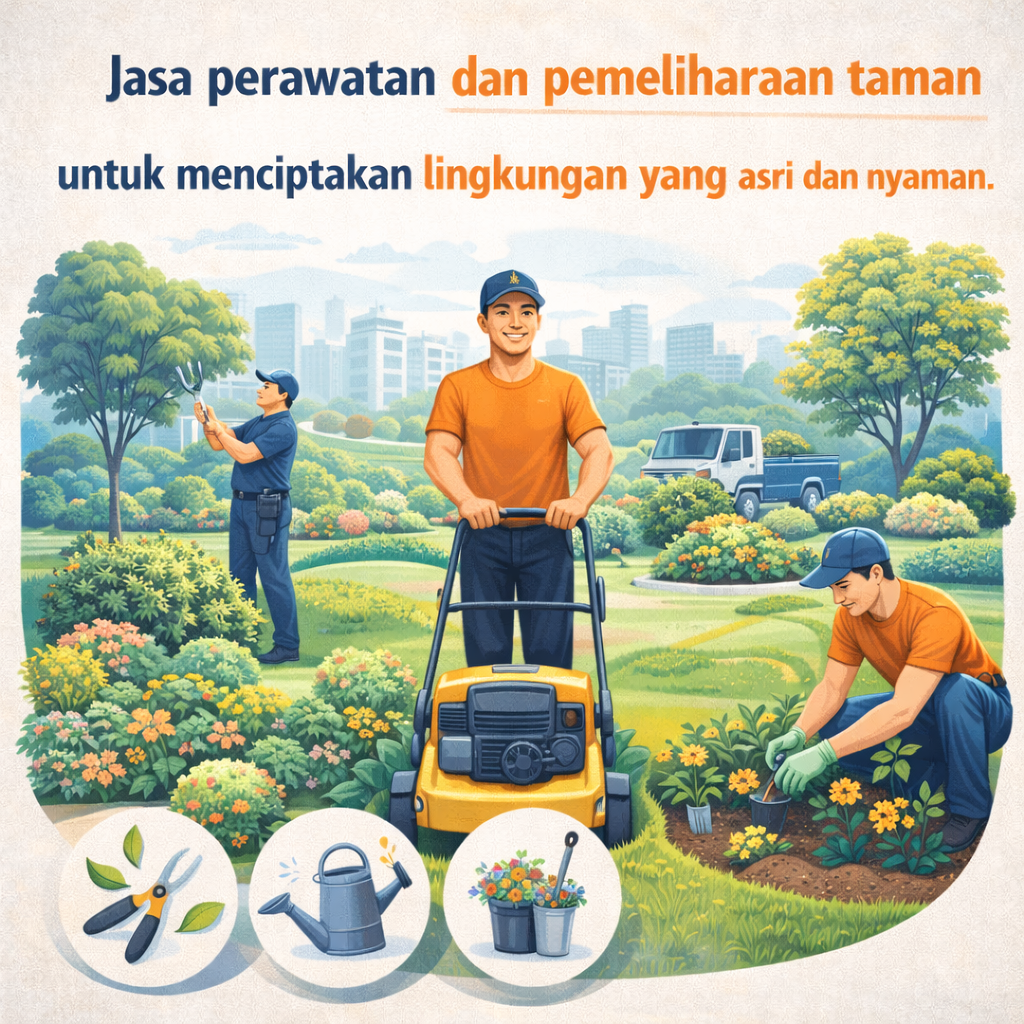 Jasa kebersihan gedung dan lingkungan industri dengan standar kerja yang tinggi.