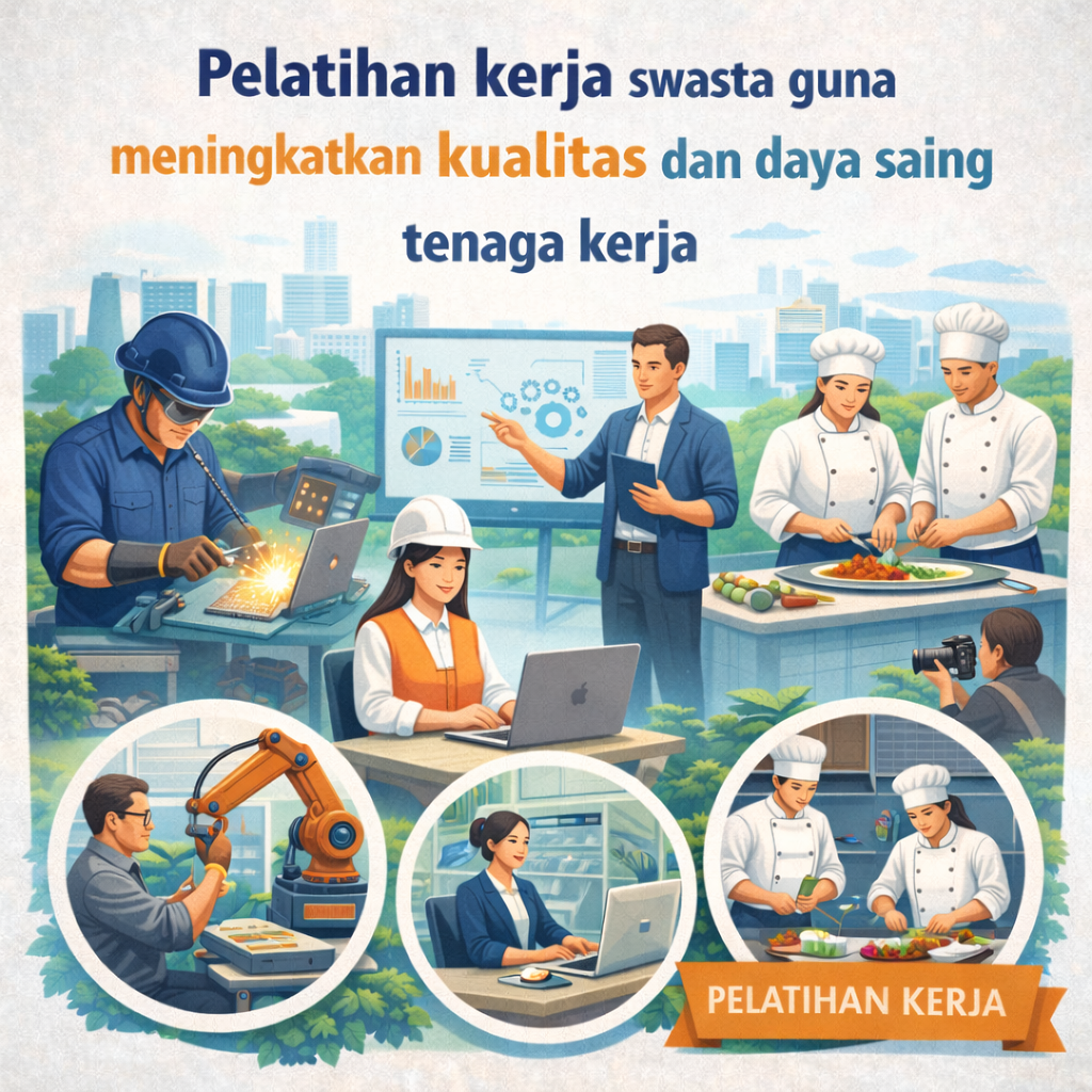 Pelatihan kerja swasta guna meningkatkan kualitas dan daya saing tenaga kerja.